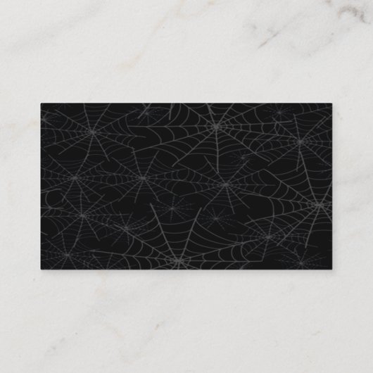 パープルバラフローラスパイダーウェブ秋の結婚式テーブル プレイスカード (裏面)