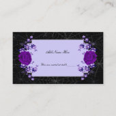 パープルバラフローラスパイダーウェブ秋の結婚式テーブル プレイスカード (正面)