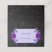 パープルバラフローラスパイダーウェブ秋の結婚式テーブル プレイスカード (外部開封)