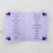 パープルバラフローラスパイダーウェブ秋の結婚式プログラム サンキューカード (内部)