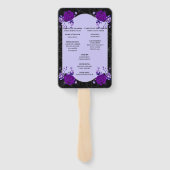 パープルバラフローラスパイダーウェブ秋の結婚式プログラム ハンドファン (裏面)