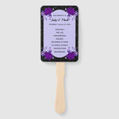 パープルバラフローラスパイダーウェブ秋の結婚式プログラム ハンドファン (正面)