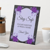 パープルバラフローラスパイダーウェブ秋の結婚式安全性 台座サイン (インサイチュ)