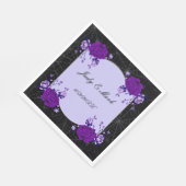 パープルバラフローラスパイダーウェブ秋の結婚式 スタンダードランチョンナプキン (角)