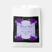 パープルバラフローラスパイダーウェブ秋の結婚式 フェイバーバッグ (正面)