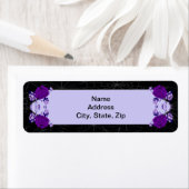 パープルバラフローラスパイダーウェブ秋の結婚式 ラベル (インサイチュ)