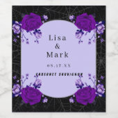 パープルバラフローラスパイダーウェブ秋の結婚式 ワインラベル (シングルラベル)