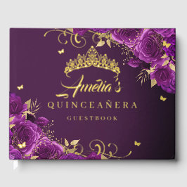 パープルバラフローラスワールキンセアニェラ金ゴールド ゲストブック