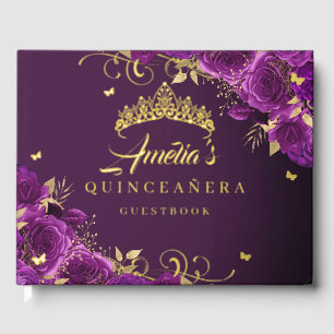 パープルバラフローラスワールキンセアニェラ金ゴールド ゲストブック