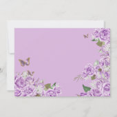 パープルバラフローラティアラバタフライキンセアニェラ 招待状 (裏面)