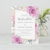パープルバラフローラヌエストラボダスペインの結婚ズ 招待状 (スタンド正面)