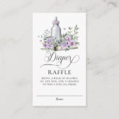 パープルバラフローラブックベビーボトルおむつラッフル エンクロージャーカード (正面)