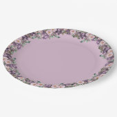 パープルバラフローラ紙プレート ペーパープレート (アングル)