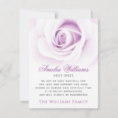 パープルバラフローラ葬儀悔やみや弔慰サンキューカード サンキューカード (正面)