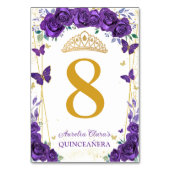 パープルバラフローラ蝶金ゴールドキンセアニラ テーブルナンバー (正面)