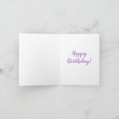 パープルバラフローラ金ゴールド90誕生日 招待状 (内部)