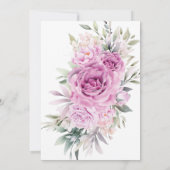 パープルバラフローラ20誕生日 招待状 (裏面)