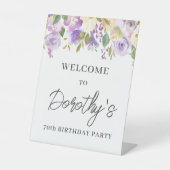 パープルバラフローラ70th誕生日へようこそ 台座サイン (正面)