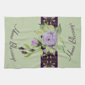 パープルバラフローラ キッチンタオル (横)
