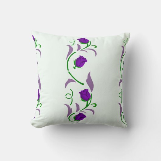 パープルバラフローラ クッション (正面)