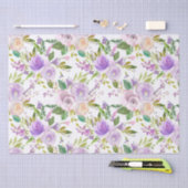 パープルバラフローラ 素朴 薄葉紙 (クラフト)