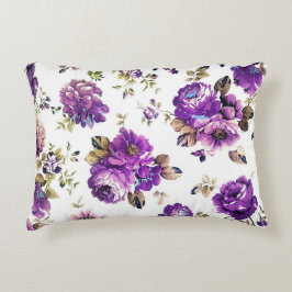 パープルバラブラシ付きポリエステル装飾用クッション アクセントクッション