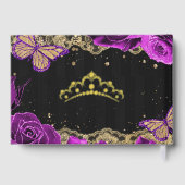 パープルバラブラック金ゴールドレースバタフライキンセアニラ ゲストブック (裏面)