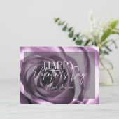 パープルバラブロッサムハッピーバレンタインデーカード 招待状 (スタンド正面)