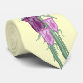 パープルバラブーケ ネクタイ (ロール)