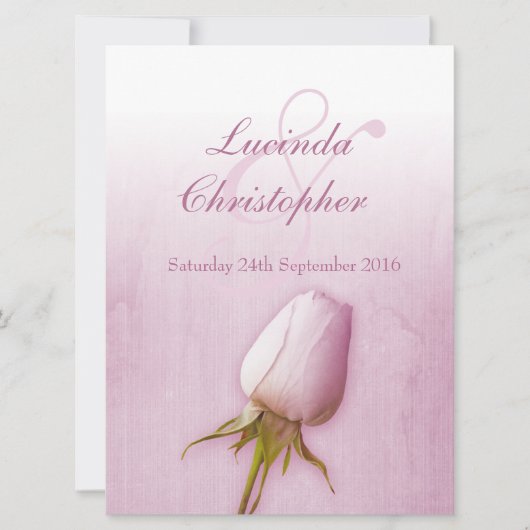 パープルバラブ結婚ド薄紫の大規模な招待 招待状 (正面)