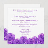 パープルバラポストウェディングレセプション招待状 招待状 (正面/裏面)