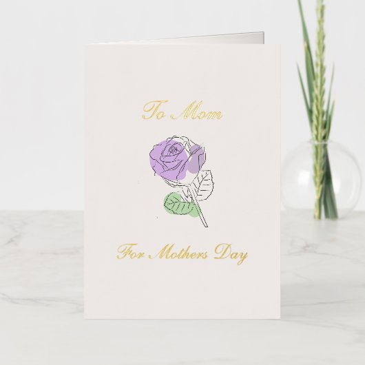 パープルバラマザーズの日 箔グリーティングカード (正面)