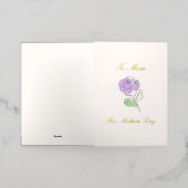 パープルバラマザーズの日 箔グリーティングカード (外側レイダウン)