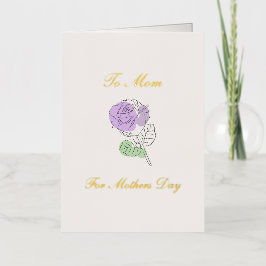 パープルバラマザーズの日 箔グリーティングカード