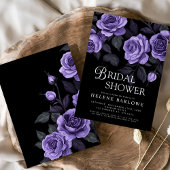 パープルバラムーディダークゴシックブライダルシャワー 招待状