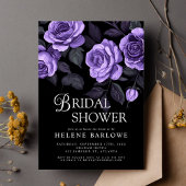 パープルバラムーディダークゴシックブライダルシャワー 招待状