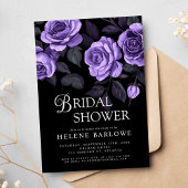 パープルバラムーディダークゴシックブライダルシャワー 招待状
