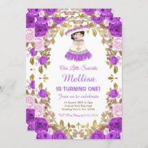 パープルバラメキシコフローラガールフィエスタ誕生日  