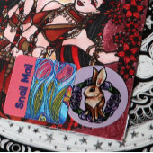 パープルバララビット自然愛好家イースター春 ラウンドシール