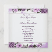パープルバララベンダーパープルホワイト結婚クラウド 招待状 (裏面)