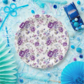 パープルバララベンダーフローラガーデンパーティー結婚ズ ペーパープレート (パーティー)