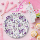 パープルバララベンダーフローラガーデンパーティー結婚ズ ペーパープレート (パーティー)