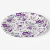 パープルバララベンダーフローラガーデンパーティー結婚ズ ペーパープレート (アングル)