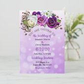 パープルバララベンダーフローラ結婚式招待状 招待状 (スタンド正面)