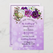 パープルバララベンダーフローラ結婚式招待状 招待状 (正面/裏面)