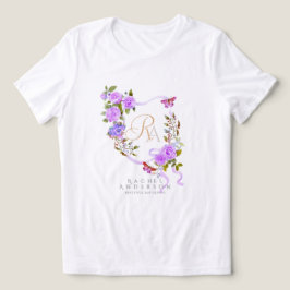 パープルバラリボンシックモノグラム トライブレンドTシャツ