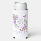 パープルバラリボン誕生日クール スリム缶クーラー (Seltzer正面)