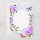 パープルバラリボン誕生日 シーズンカード (裏面)