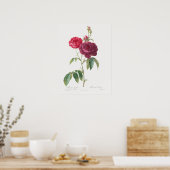 パープルバラローザガリカピエールジョセフレドゥテ ポスター (キッチン)