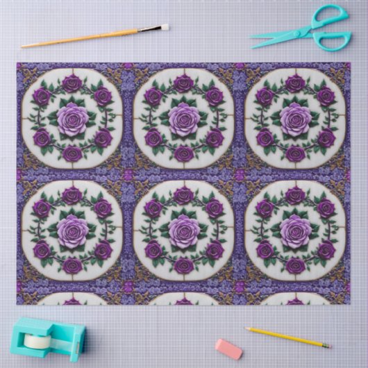 パープルバラ人気があるビューティフルコレクション 薄葉紙 (クラフト)